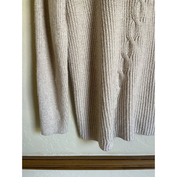 Chico's Size 3 Beige Tan Ribbed Mock Neck Pullover Sweater Soft Rayon Blend - Picture 5 of 8